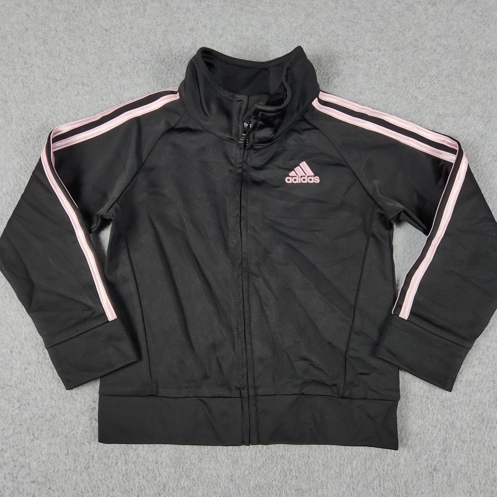 Adidas Track Jacket Girls 24M Black Full Zip Regular Fit Long Sleeve Activewear